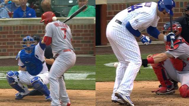 Holliday and Rizzo Get Plunked